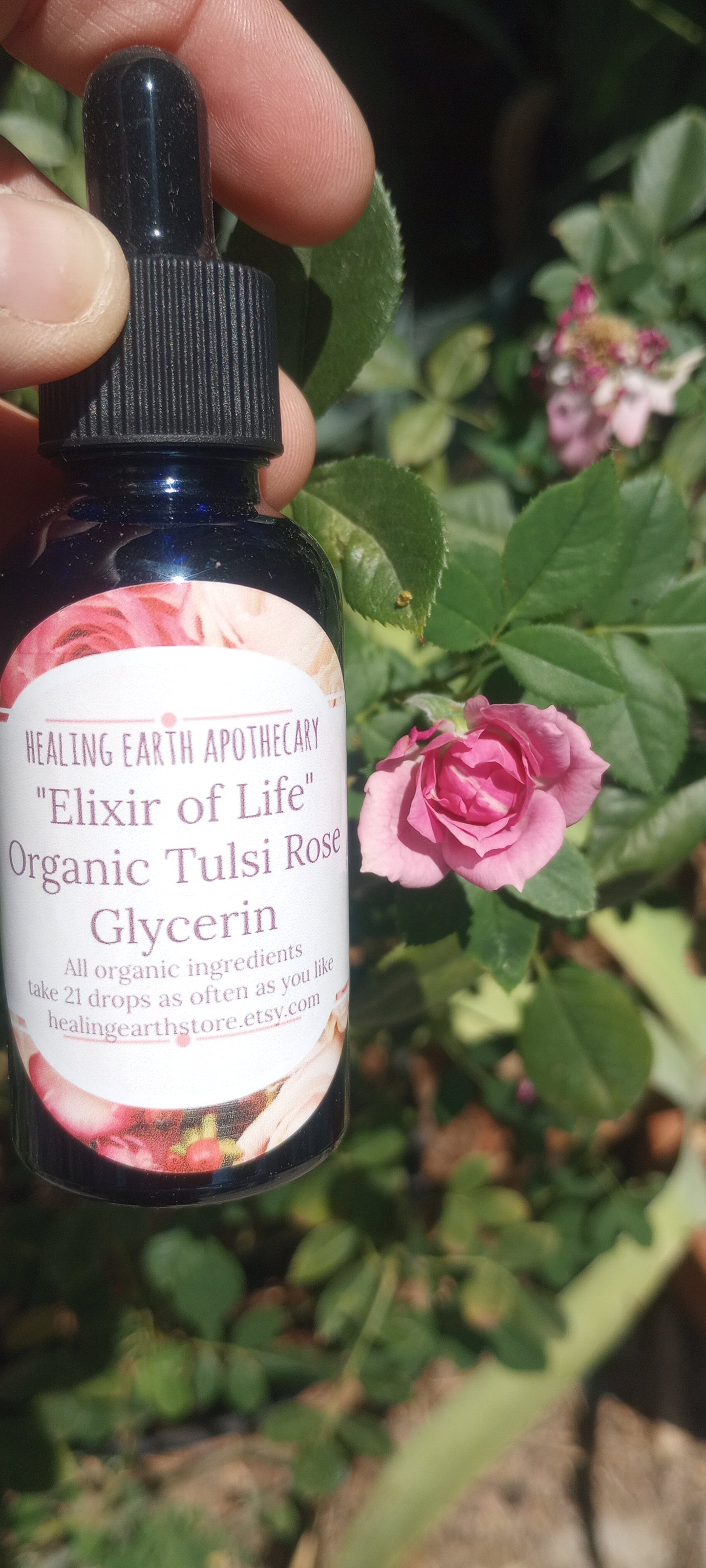 Elixir of Life Organic Tulsi Rose Glycerin