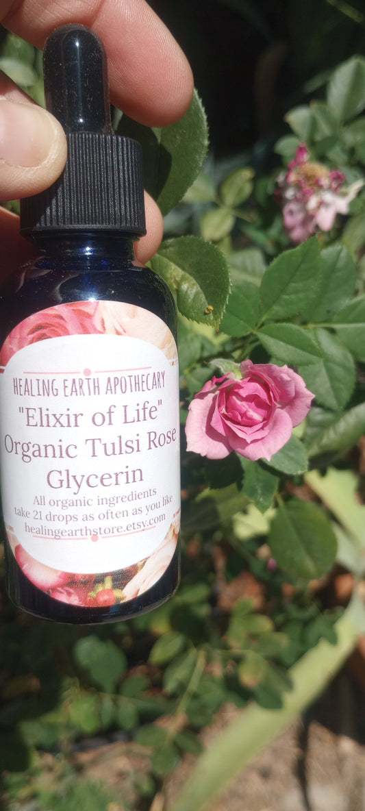 Elixir of Life Organic Tulsi Rose Glycerin