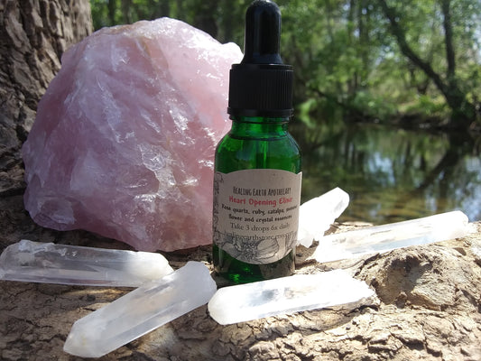Heart Opening Elixir (rose quartz, ruby, mimosa flower, catalpa flower)