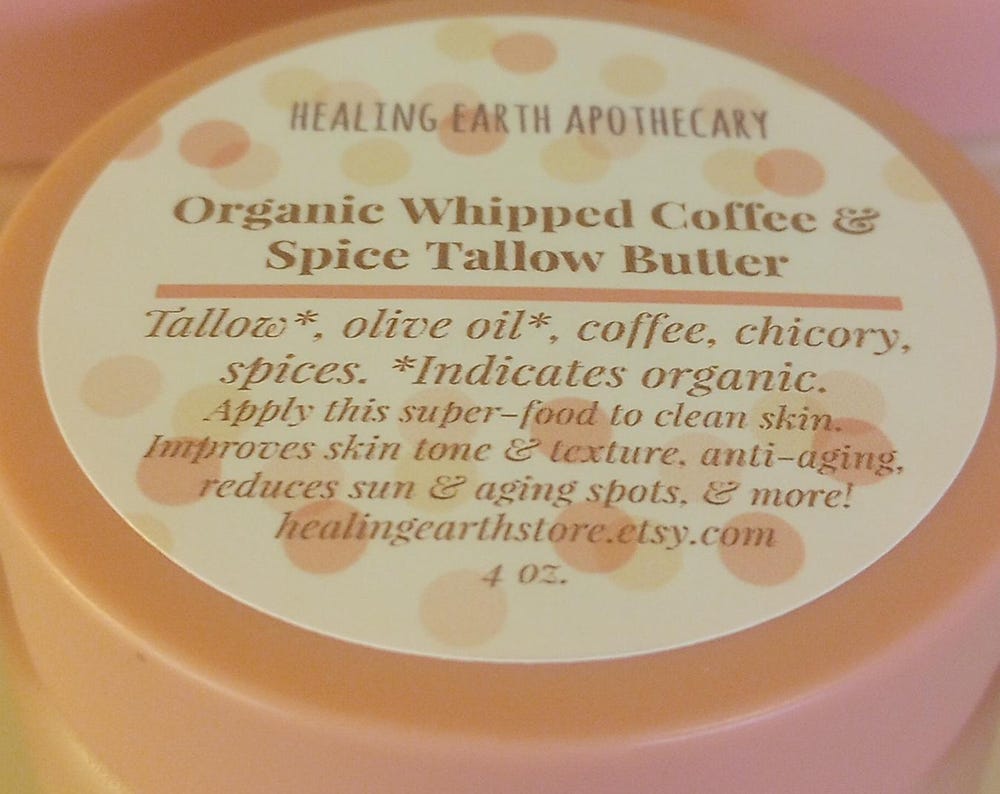 Organic whipped honey tallow butter